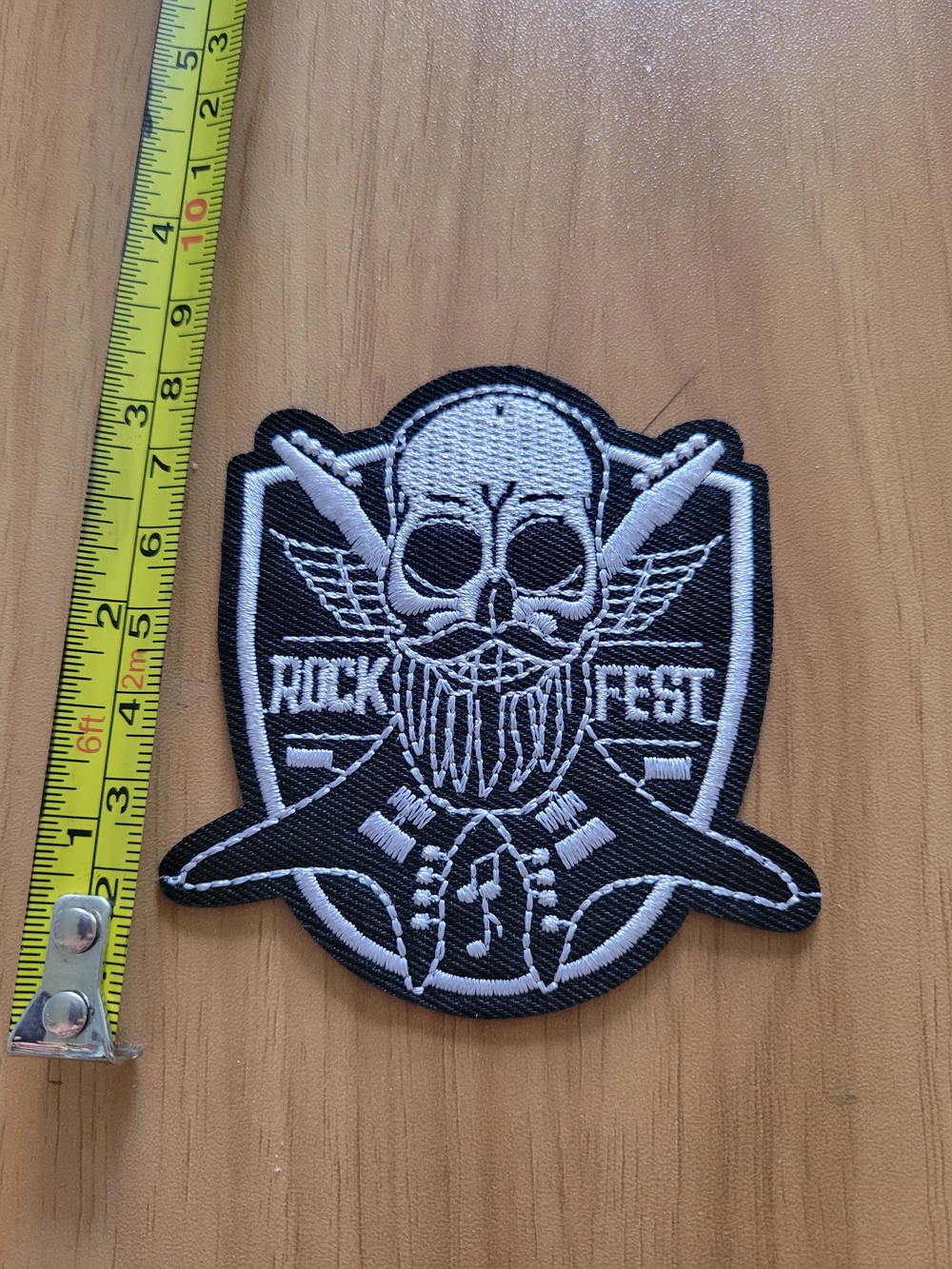 🎃BUY 2 GET 1 FREE🎃Black & White Rock Fest Skull Iron-On Patch
